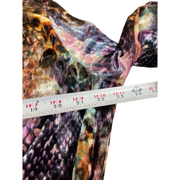 Christopher & Banks Animal Print Half Wrap V-neck XL Leopard Snake Velvet Top - Picture 10 of 11